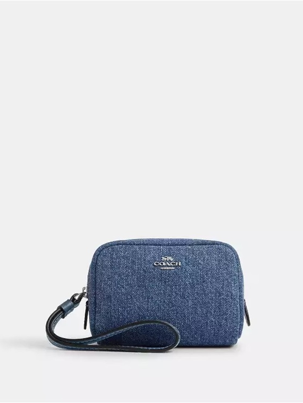 Coach Indigo Denim Wristlet Pouch with Removable Strap